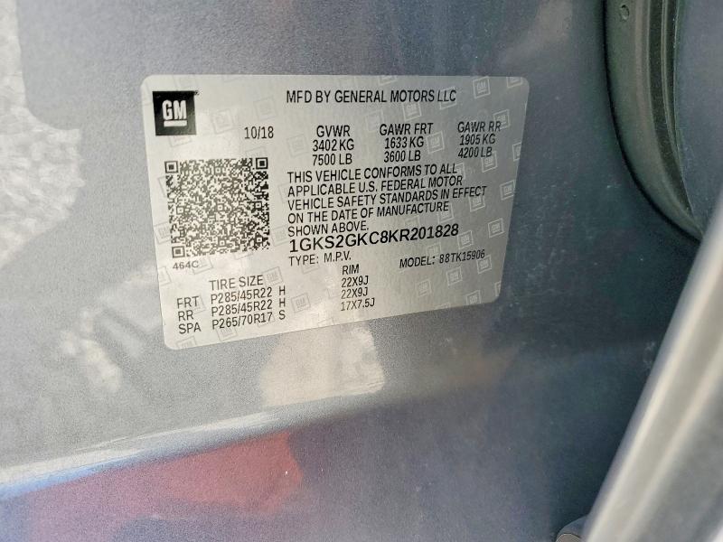 Aukcja sprzedaży 2019 Gmc Yukon Xl, vin: 1GKS2GKC8KR201828, numer aukcji: 48154336
