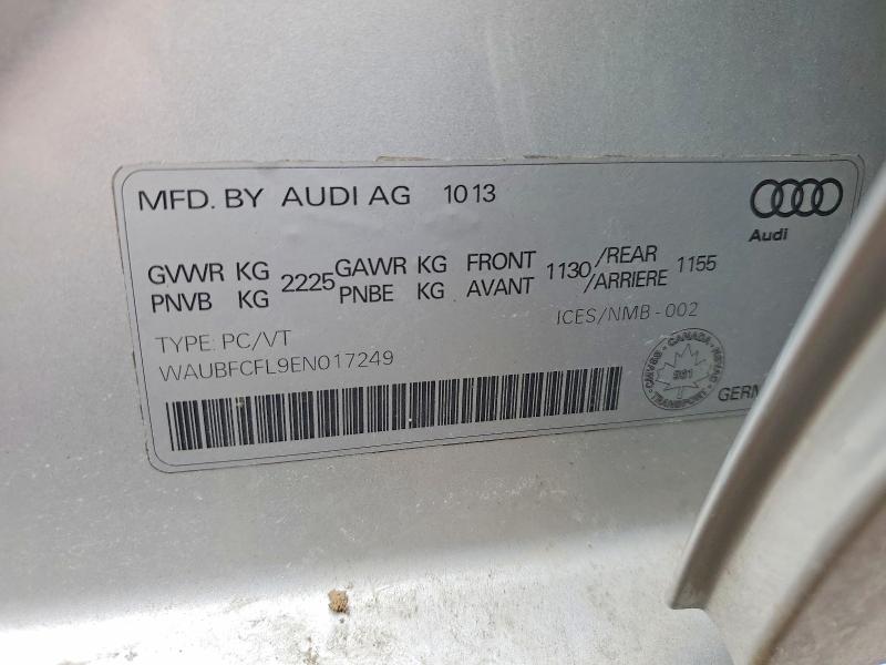 2014 Audi A4 მანქანა იყიდება აუქციონზე, vin: WAUBFCFL9EN017249, აუქციონის ნომერი: 46198796