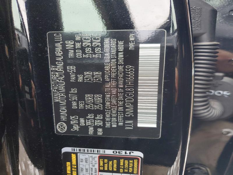 2026 Hyundai Santa Fe მანქანა იყიდება აუქციონზე, vin: 5NMP1DGL8TH166659, აუქციონის ნომერი: 46577886