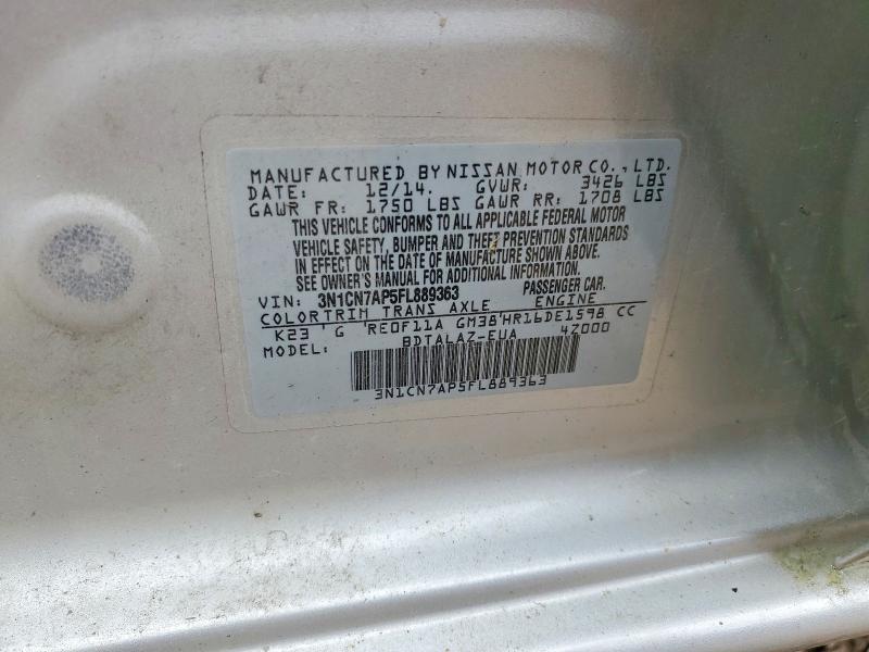 Aukcja sprzedaży 2015 Nissan Versa, vin: 3N1CN7AP5FL889363, numer aukcji: 47556536