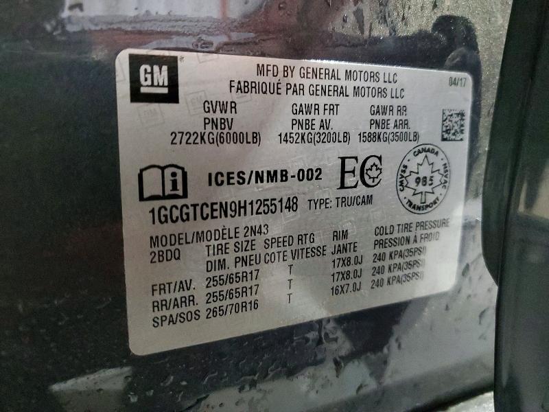 Продаж на аукціоні авто 2017 Chevrolet Colorado, vin: 1GCGTCEN9H1255148, номер лоту: 47226916