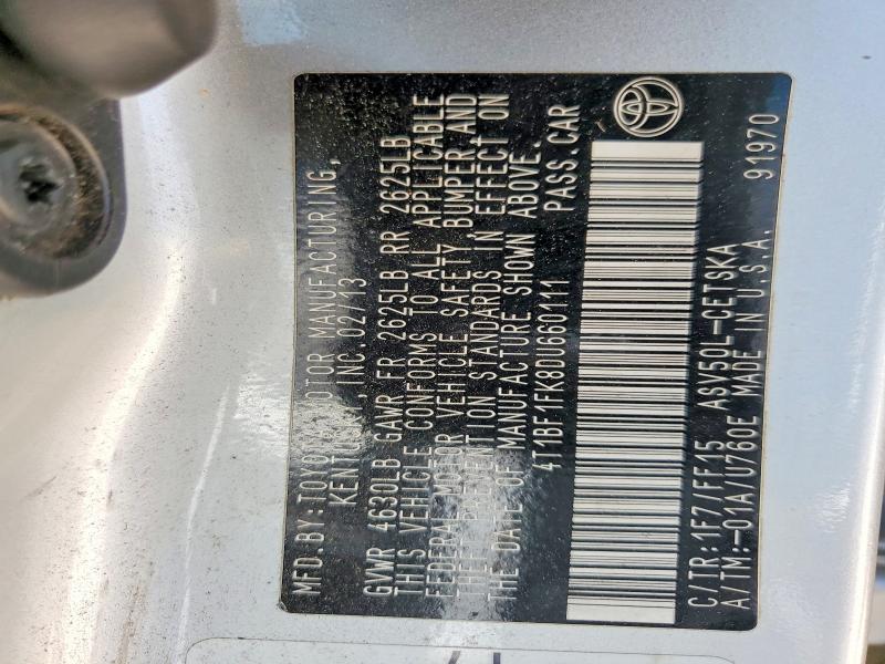 48140566 :رقم المزاد ، 4T1BF1FK8DU660111 vin ، 2013 Toyota Camry مزاد بيع