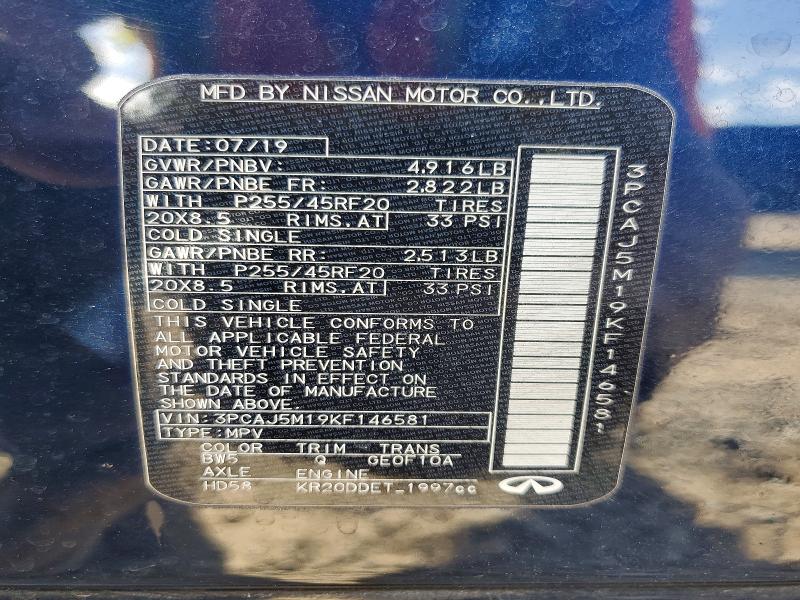 Aukcja sprzedaży 2019 Infiniti Qx50, vin: 3PCAJ5M19KF146581, numer aukcji: 41912626