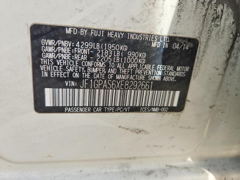 Продажа на аукционе авто 2014 Subaru Impreza, vin: JF1GPAS6XE8292661, номер лота: 47650326
