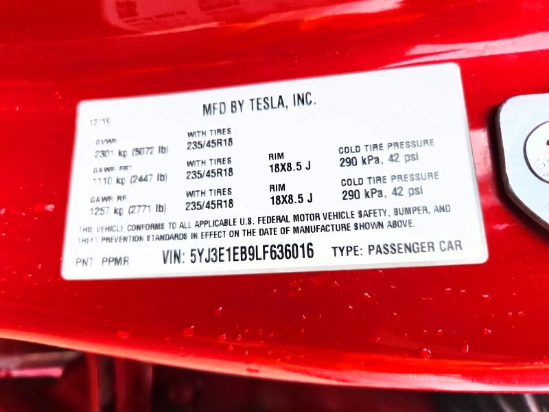 Продаж на аукціоні авто 2020 Tesla Model 3, vin: 5YJ3E1EB9LF636016, номер лоту: 48154106