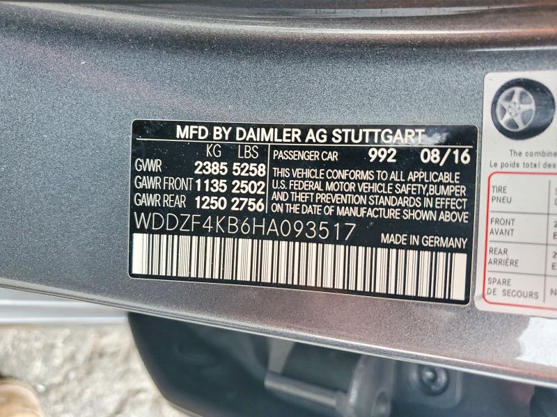 Продажа на аукционе авто 2017 Mercedes-benz E, vin: WDDZF4KB6HA093517, номер лота: 47948976