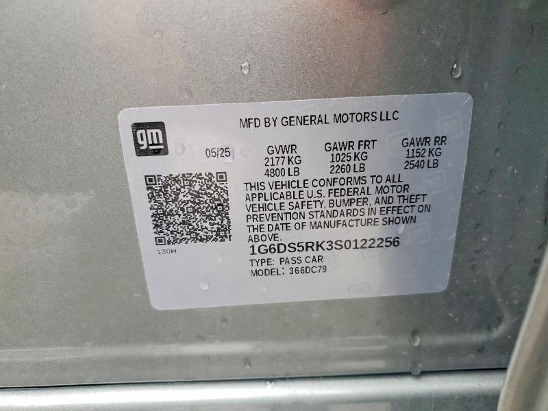 2025 Cadillac Ct5 მანქანა იყიდება აუქციონზე, vin: 1G6DS5RK3S0122256, აუქციონის ნომერი: 79817425
