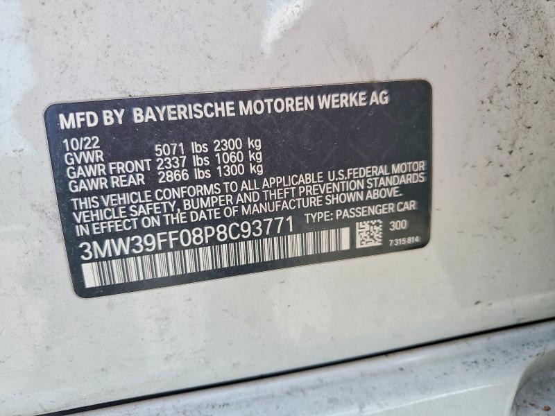 Продаж на аукціоні авто 2023 Bmw Motorrad 330e, vin: 3MW39FF08P8C93771, номер лоту: 46991146