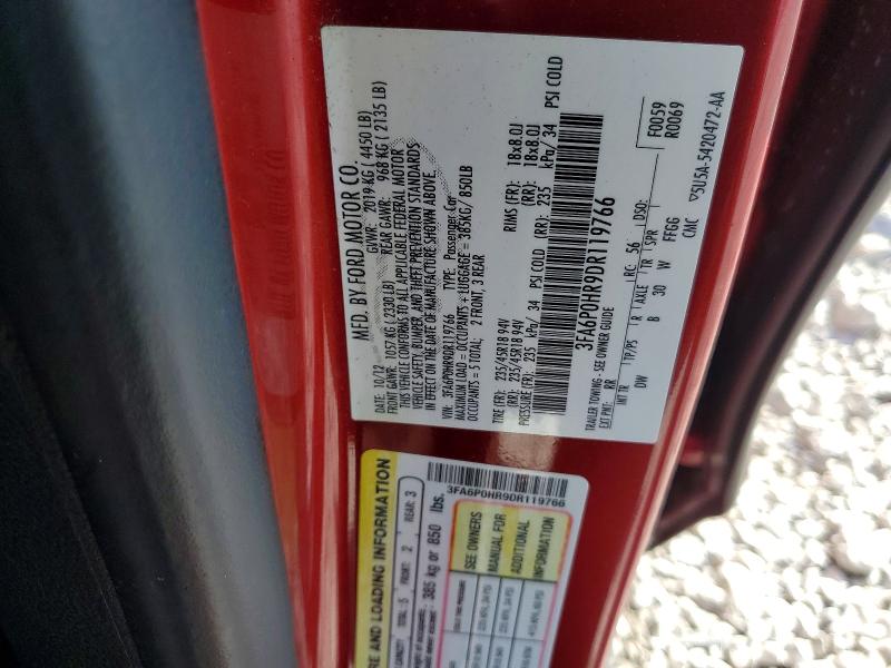 Продаж на аукціоні авто 2013 Ford Fusion, vin: 3FA6P0HR9DR119766, номер лоту: 79807165