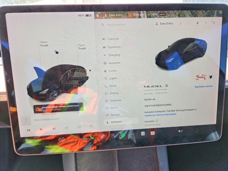 Продажа на аукционе авто 2022 Tesla Model 3, vin: 5YJ3E1EB0NF221850, номер лота: 48075996