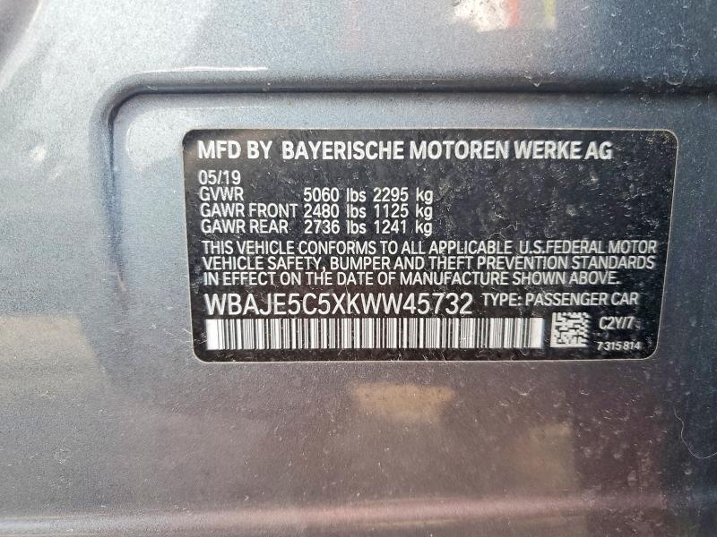45965526 :رقم المزاد ، WBAJE5C5XKWW45732 vin ، 2019 Bmw 540 مزاد بيع