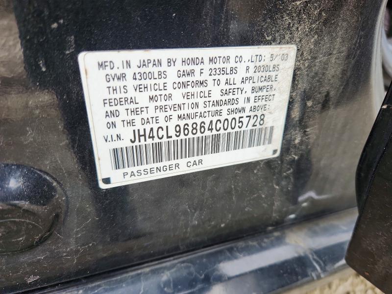 Продаж на аукціоні авто 2004 Acura Tsx, vin: JH4CL96864C005728, номер лоту: 78807735
