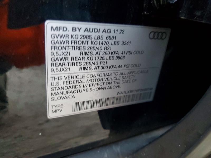 2023 Audi Q7 მანქანა იყიდება აუქციონზე, vin: WA1LXBF70PD008749, აუქციონის ნომერი: 41744396