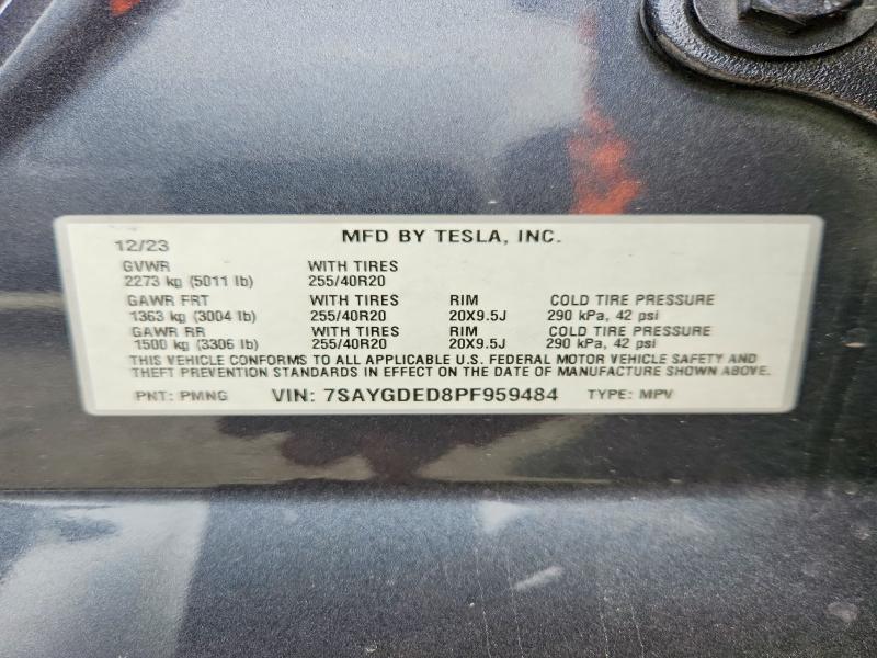 46614706 :رقم المزاد ، 7SAYGDED8PF959484 vin ، 2023 Tesla Model Y مزاد بيع