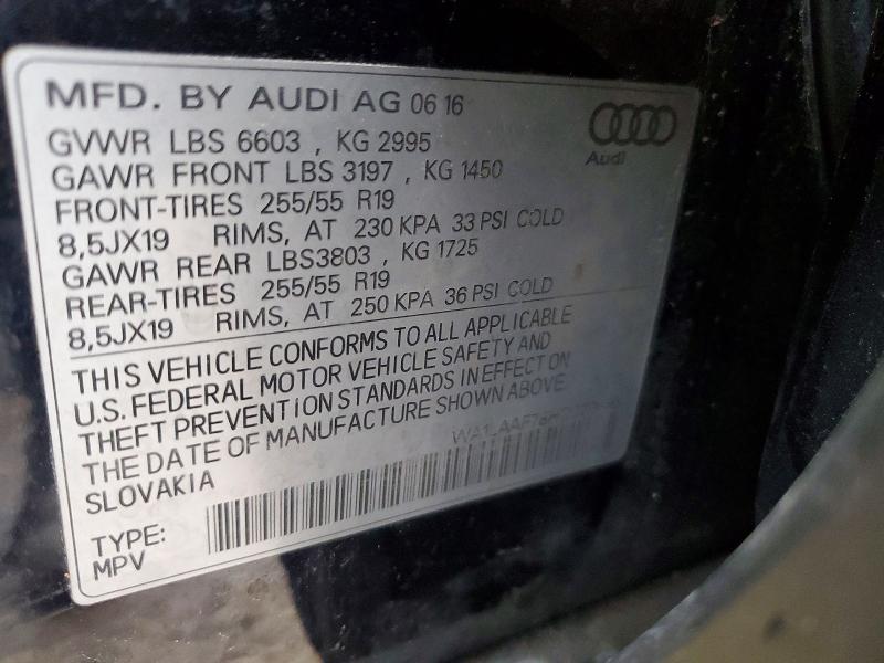 45687676 :رقم المزاد ، WA1LAAF78HD022668 vin ، 2017 Audi Q7 مزاد بيع