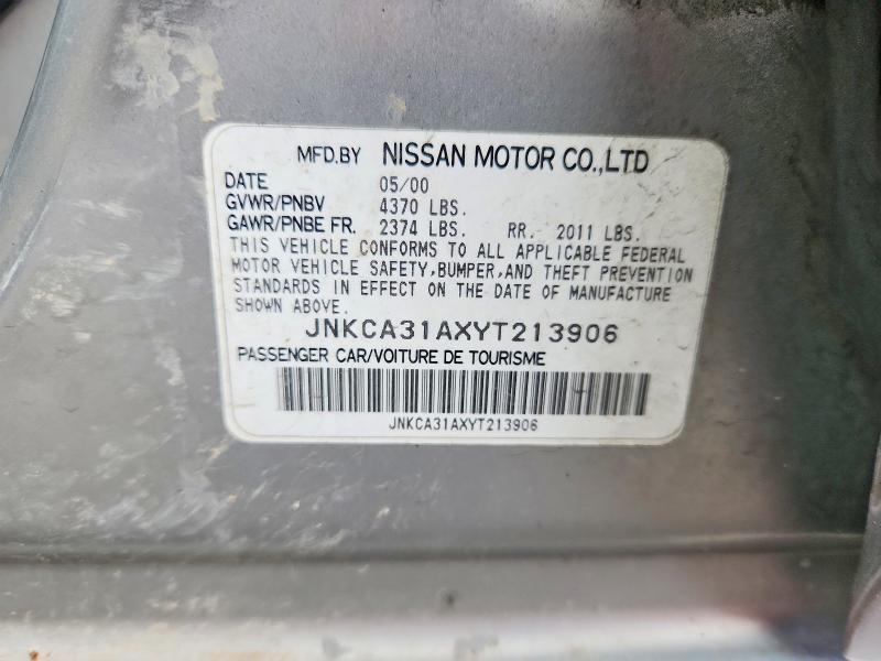 Aukcja sprzedaży 2000 Infiniti I30, vin: JNKCA31AXYT213906, numer aukcji: 79481905