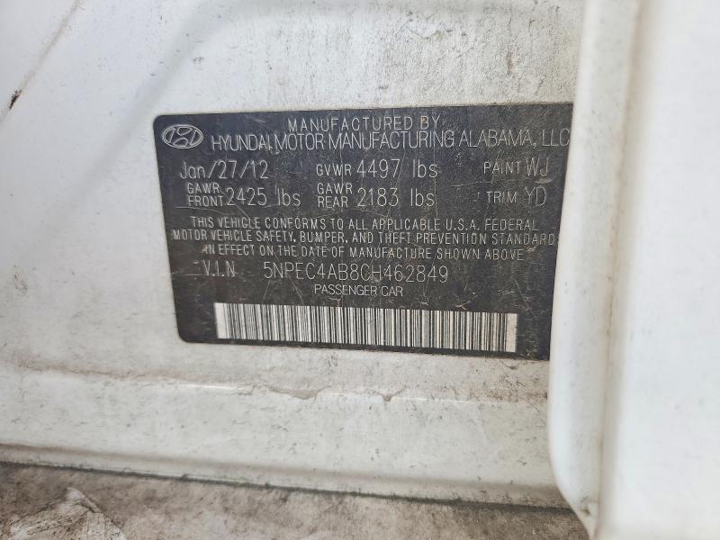 Aukcja sprzedaży 2012 Hyundai Sonata, vin: 5NPEC4AB8CH462849, numer aukcji: 47641356