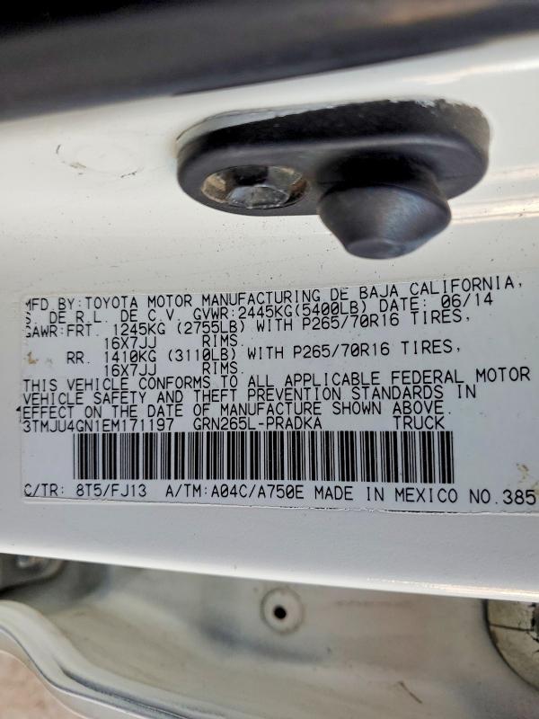 Продажа на аукционе авто 2014 Toyota Tacoma, vin: 3TMJU4GN1EM171197, номер лота: 47072176