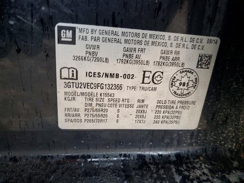 41770786 :رقم المزاد ، 3GTU2VEC9FG132366 vin ، 2015 Gmc Sierra مزاد بيع