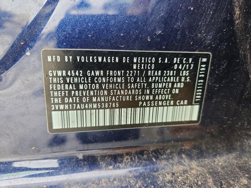 77031395 :رقم المزاد ، 3VWH17AU4HM538765 vin ، 2017 Volkswagen Golf Alltrack مزاد بيع