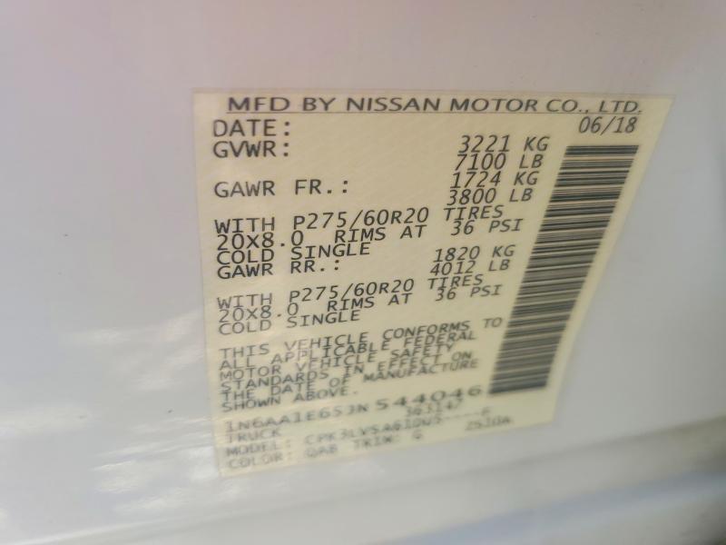 Продажа на аукционе авто 2018 Nissan Titan, vin: 1N6AA1E65JN544046, номер лота: 46961246