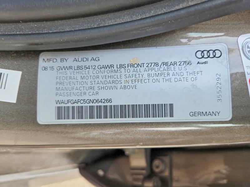 Aukcja sprzedaży 2016 Audi A6, vin: WAUFGAFC5GN064266, numer aukcji: 79249205
