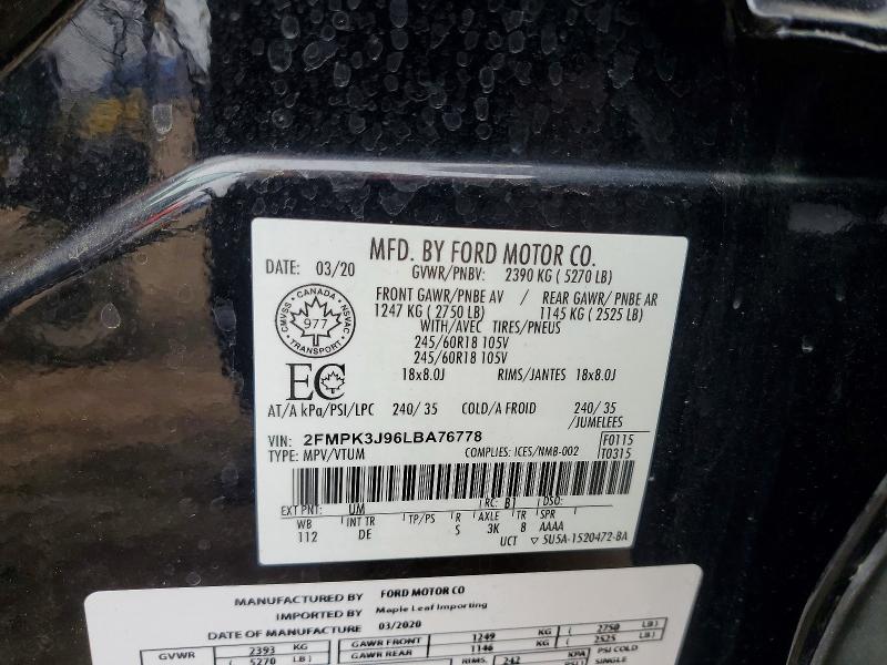 Продажа на аукционе авто 2020 Ford Edge, vin: 2FMPK3J96LBA76778, номер лота: 48288586