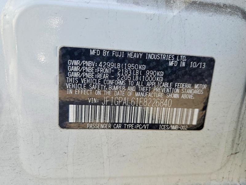 Продажа на аукционе авто 2014 Subaru Impreza, vin: JF1GPAL61E8226840, номер лота: 45887556
