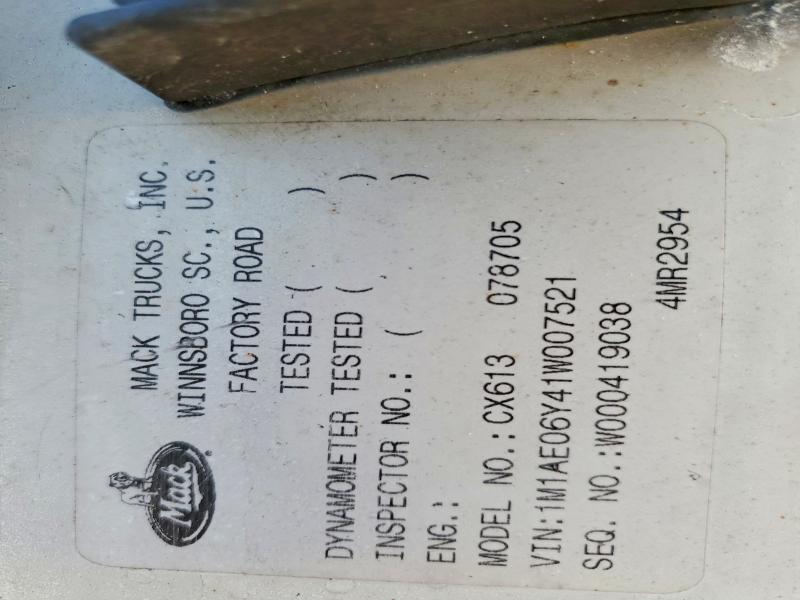 Aukcja sprzedaży 2001 Mack 600, vin: 1M1AE06Y41W007521, numer aukcji: 46699366