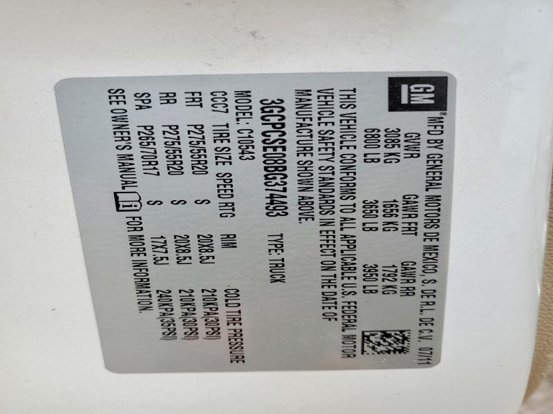 2011 Chevrolet Silverado მანქანა იყიდება აუქციონზე, vin: 3GCPCSE08BG374493, აუქციონის ნომერი: 45561636