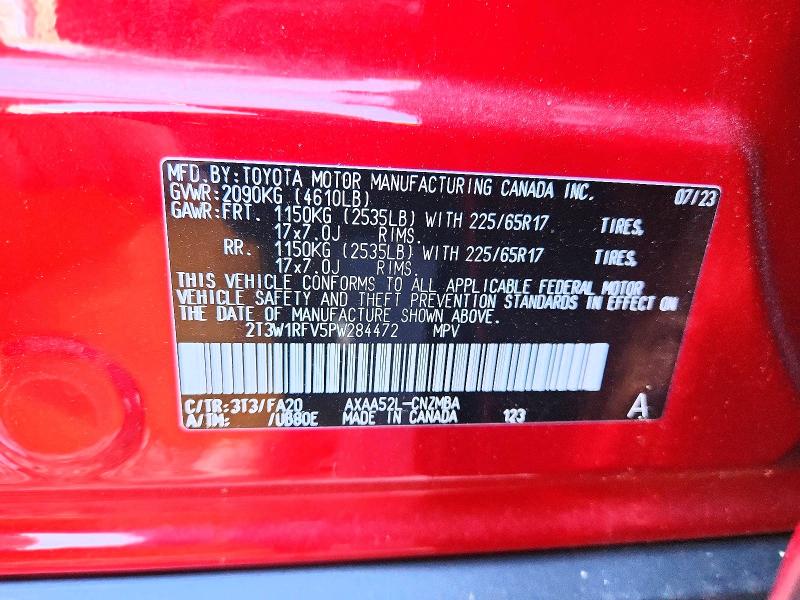 Продаж на аукціоні авто 2023 Toyota Rav4, vin: 2T3W1RFV5PW284472, номер лоту: 45691756