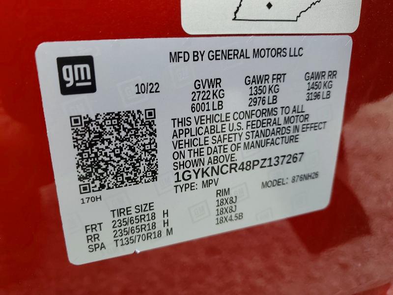 2023 Cadillac Xt5 მანქანა იყიდება აუქციონზე, vin: 1GYKNCR48PZ137267, აუქციონის ნომერი: 47773946