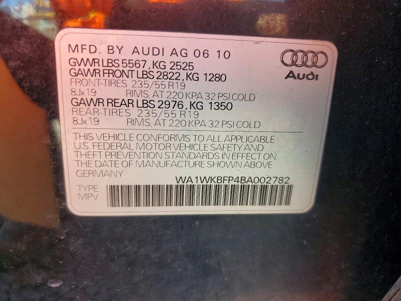 Продажа на аукционе авто 2011 Audi Q5, vin: WA1WKBFP4BA002782, номер лота: 46984776