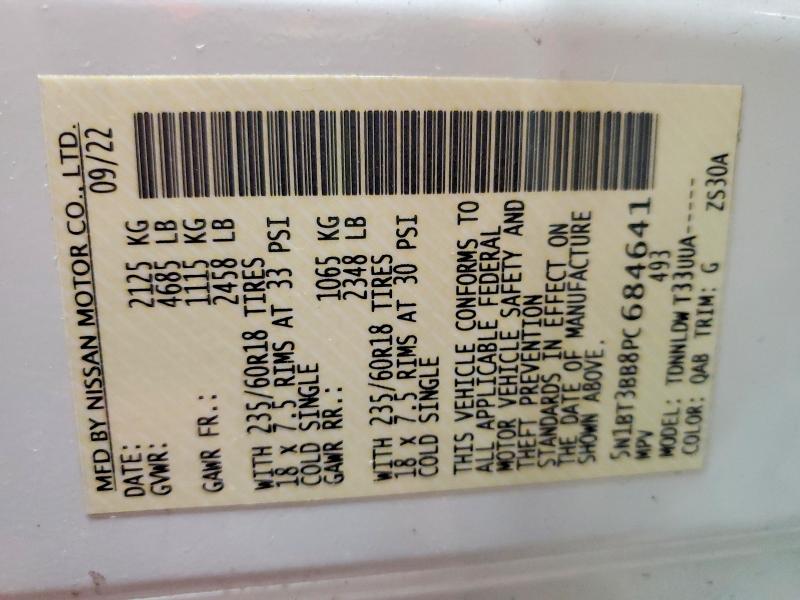 46088006 :رقم المزاد ، 5N1BT3BB8PC684641 vin ، 2023 Nissan Rogue مزاد بيع
