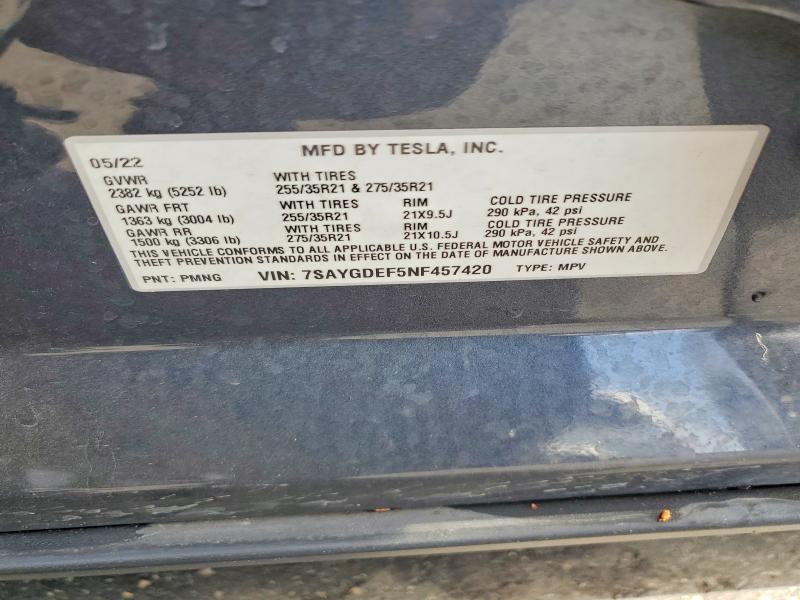 Продаж на аукціоні авто 2022 Tesla Model Y, vin: 7SAYGDEF5NF457420, номер лоту: 79558735