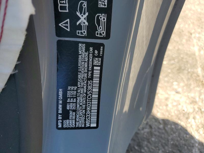 47434476 :رقم المزاد ، WBS33HK03TCV53835 vin ، 2026 Bmw M4 مزاد بيع