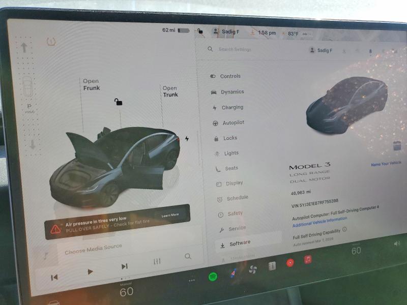 Aukcja sprzedaży 2024 Tesla Model 3, vin: 5YJ3E1EB7RF755398, numer aukcji: 41778286