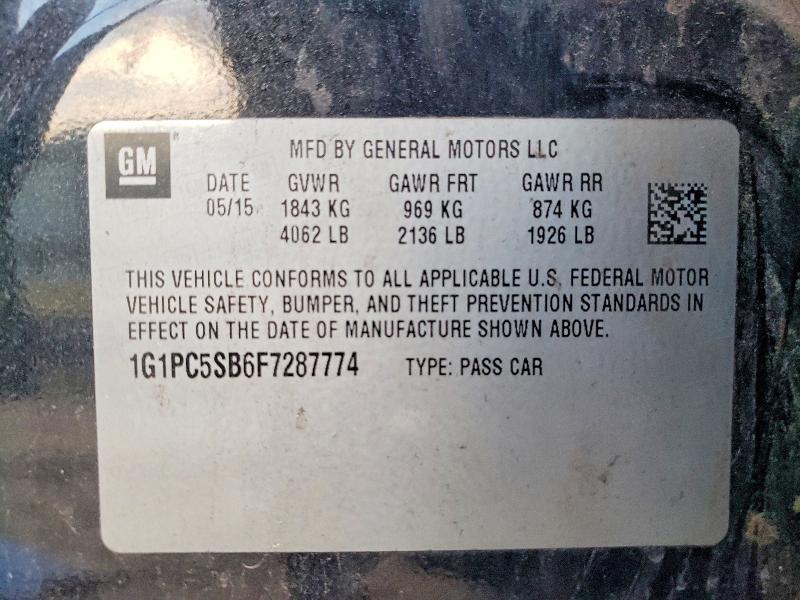 46554736 :رقم المزاد ، 1G1PC5SB6F7287774 vin ، 2015 Chevrolet Cruze مزاد بيع