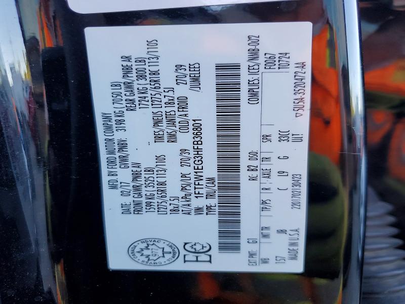 Продаж на аукціоні авто 2017 Ford F150, vin: 1FTFW1EG3HFB36801, номер лоту: 46342026