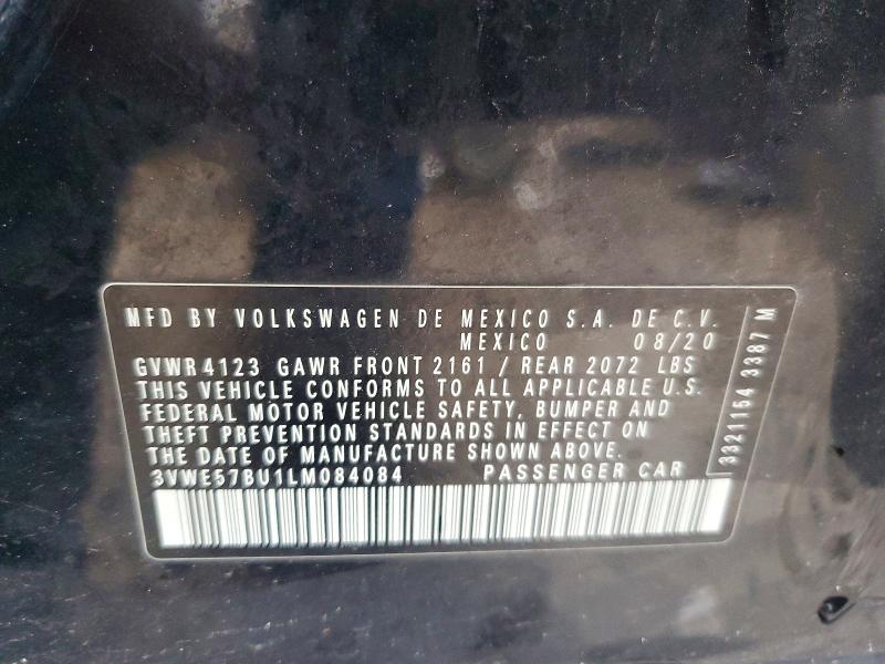 Aukcja sprzedaży 2020 Volkswagen Jetta, vin: 3VWE57BU1LM084084, numer aukcji: 45584096