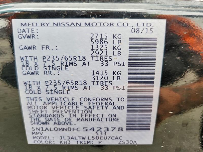 Продажа на аукционе авто 2015 Infiniti Qx60, vin: 5N1AL0MN0FC542378, номер лота: 41640516