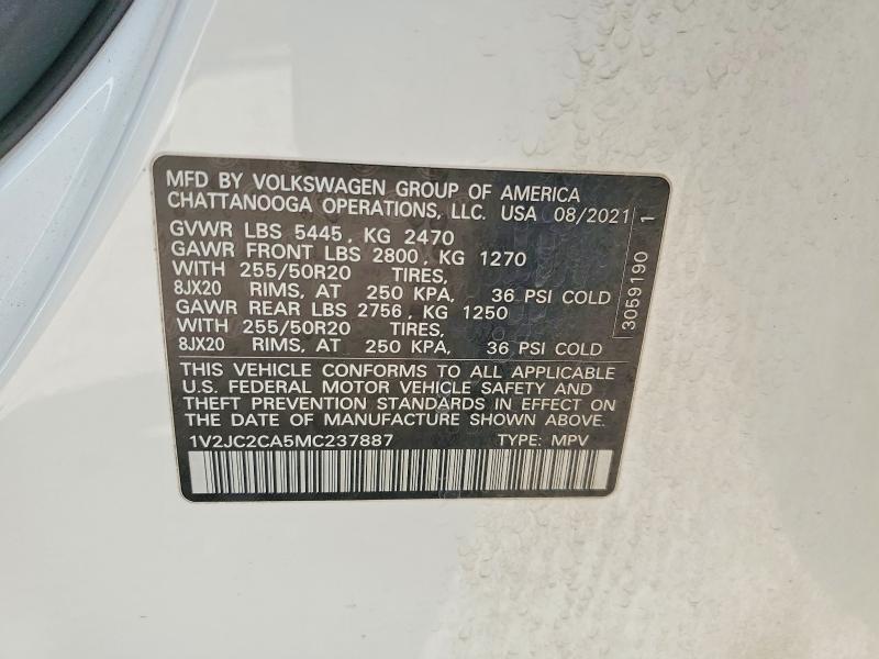Aukcja sprzedaży 2021 Volkswagen Atlas Cross Sport, vin: 1V2JC2CA5MC237887, numer aukcji: 47647536