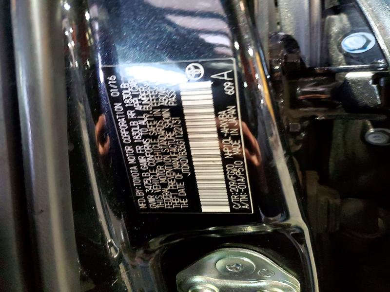 45446406 :رقم المزاد ، JTDKDTB36G1122131 vin ، 2016 Toyota Prius C مزاد بيع