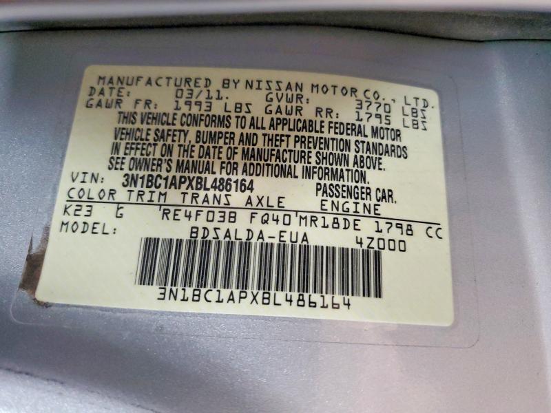 Продажа на аукционе авто 2011 Nissan Versa, vin: 3N1BC1APXBL486164, номер лота: 46764096