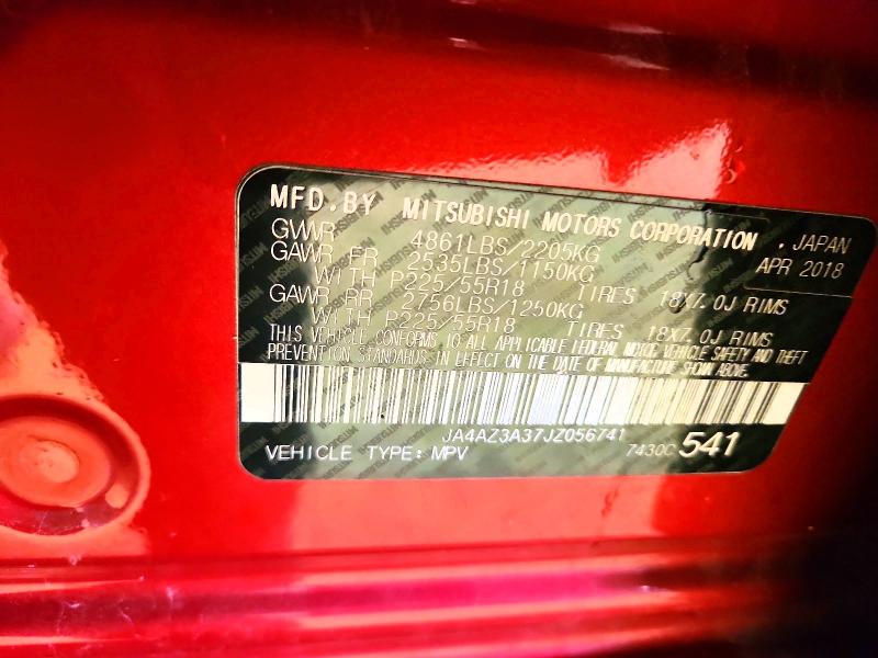 Продаж на аукціоні авто 2018 Mitsubishi Outlander, vin: JA4AZ3A37JZ056741, номер лоту: 46268126