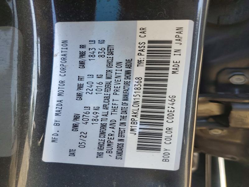47315906 :رقم المزاد ، JM1BPAKL0N1518368 vin ، 2022 Mazda 3 مزاد بيع