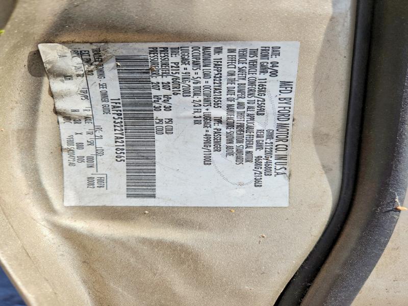 2000 Ford Taurus მანქანა იყიდება აუქციონზე, vin: 1FAFP5322YA218565, აუქციონის ნომერი: 41981376