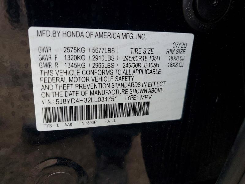Aukcja sprzedaży 2020 Acura Mdx, vin: 5J8YD4H32LL034751, numer aukcji: 45678766
