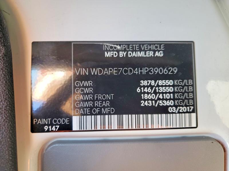 47814566 :رقم المزاد ، WDAPE7CD4HP390629 vin ، 2017 Mercedes-benz Sprinter مزاد بيع