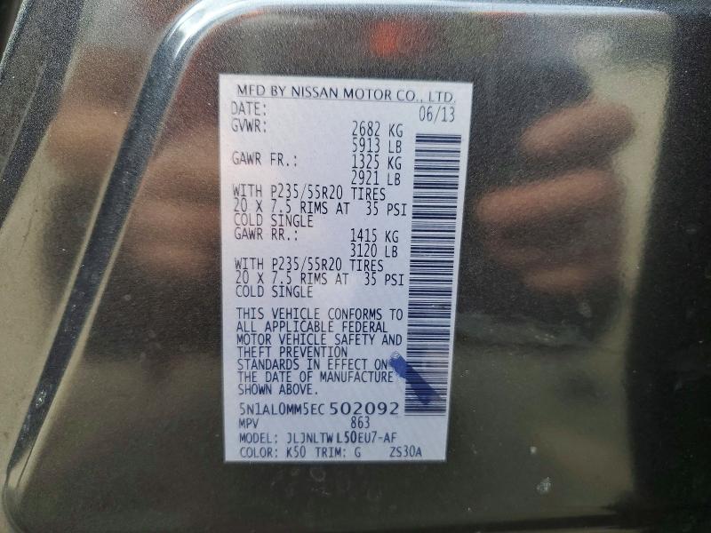 Aukcja sprzedaży 2014 Infiniti Qx60, vin: 5N1AL0MM5EC502092, numer aukcji: 42015626